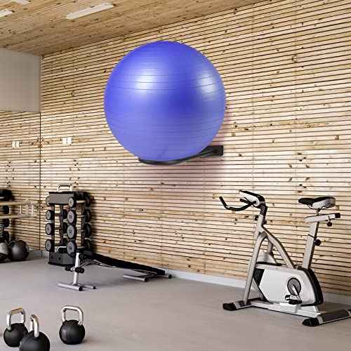 Medicine Ball Rack - Wall Mount Stability Ball Storage Rack(1 Black)