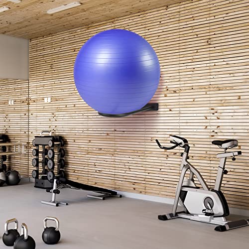 Wall Mount Medicine Ball Rack for 15-30 Inch Exercise Balls - Black - Variation of THIS listing