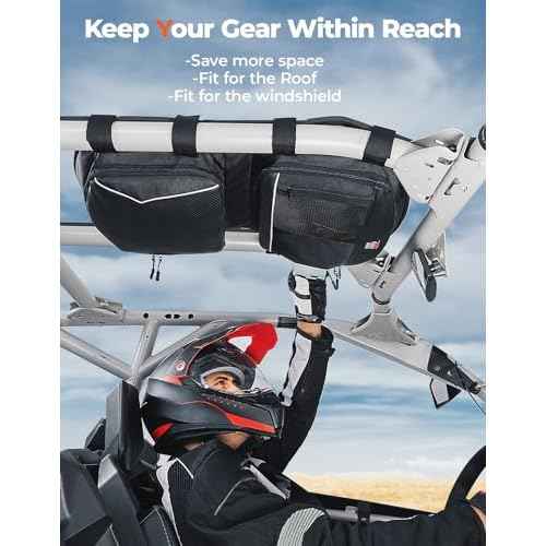 KEMIMOTO X3 Roof Storage Bag, Electric Device Tablet Holder Overhead Bag Compatible with 2017-2025 Can-Am Maverick X3 Max RS DS Turbo R, Black
