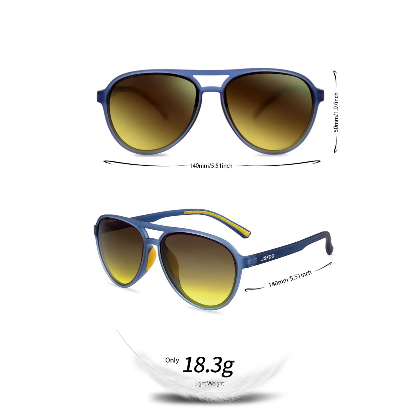Jefoo Polarized Aviator Sunglasses for Women Men Retro Trendy Sports Sunglasses for Outdoor UV400 Protection