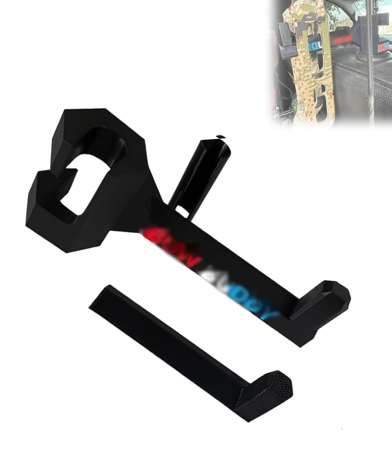 Bow Hanger for Truck - Headrest Mount Archery Holder, not 3D Printed,Universal Easy On/Off Accessories for Car SUV Jeep, Hands-Free Vehicle Organizer for Compound & Recurve Bows (Black)