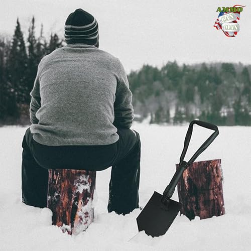 Military-Grade Folding Camping Shovel Set - Survival Entrenching Tool with Carrier