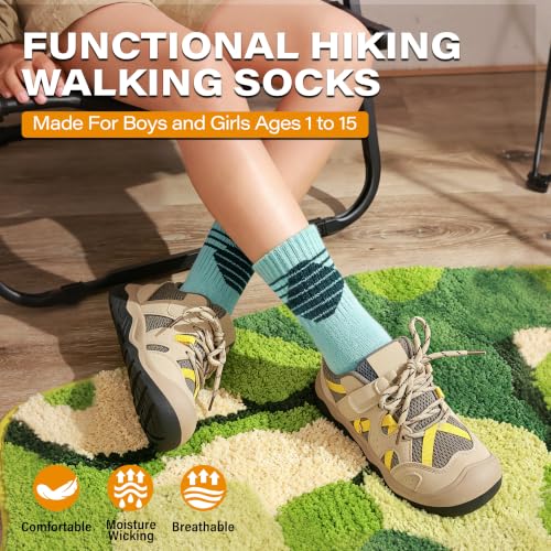Kids Toddler Boys Girls Merino Wool Hiking Crew Socks Assorted 8-12 Years