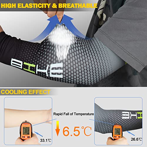Beister Arm Sleeves for Cycling and Outdoor UV Protection - Large, Black