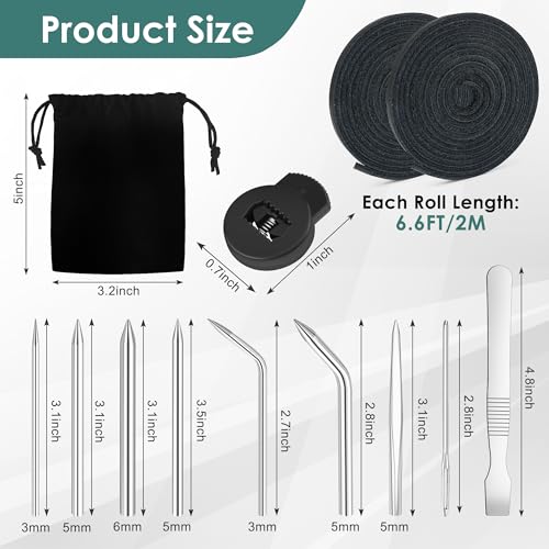Baseball Glove Repair Lacing Kit with Leather Laces & Needles