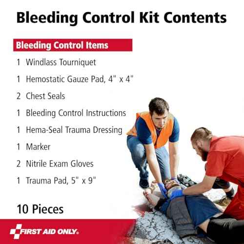First Aid Only 91137 Critical Essentials Bleeding Control Kit for Chest, Limb & Torso Wounds, 10 Pieces