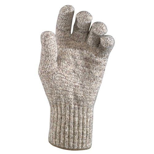 Men's Mid Weight Wool Ragg Glove - Large Brown Tweed