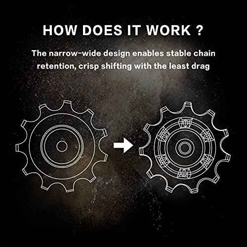 11T SRAM/Shimano Ceramic Hybrid Bearing Jockey Wheel Pulley Set for SRAM 10/11Speed Road/MTB, Shimano 10/11 Speed Road/MTB Cyclocross Gravel Rear Derailleur