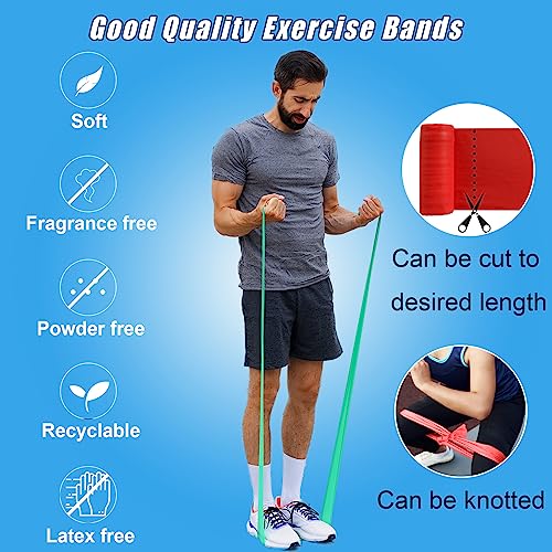 Green Medium Resistance Band Roll 8 Yards for Physical Therapy & Exercise