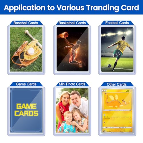100 Card Sleeves for Baseball & Trading Cards - 3x4 inch Hard Plastic Protectors