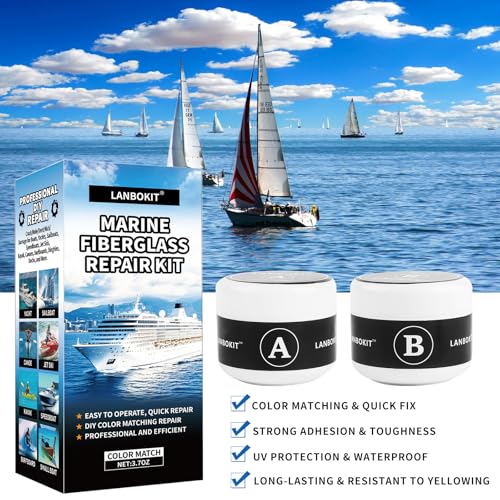 Marine Fiberglass Repair Kit for Boats - Gel Coat, Epoxy Filler & Color Pastes