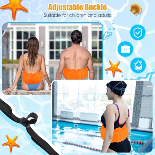 Adult Inflatable Swim Belt with Adjustable Waist Belt - Orange / Solid