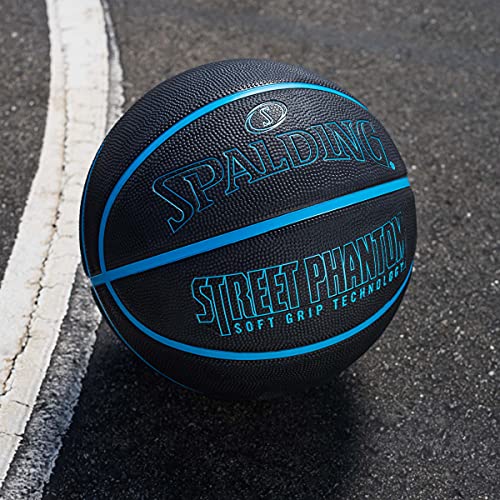 Size 7 29.5" Outdoor Rubber Basketball - Neon Blue/Black Street Phantom