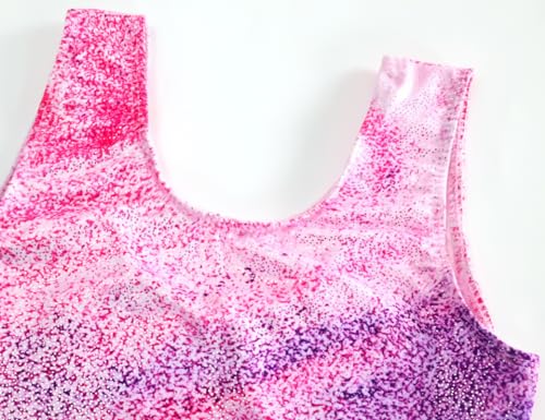 Girls Gymnastics Leotards Set with Shorts - Sleeveless Activewear, Colorful Stripes, 4-5T