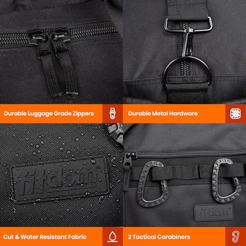 Heavy Duty 36-Inch Extra Large Travel Duffle Bag with Pockets - Black