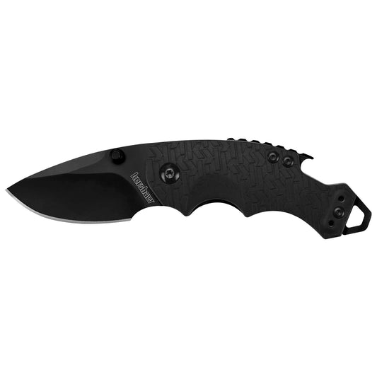 Kershaw Shuffle (8700BLK), Multifunction Pocket Knife with 2.4 Stainless Steel Blade and Black-Oxide Coating and Black K-Texture Grip Handle, Features Flathead Screwdriver and Bottle Opener, 2.8 oz.