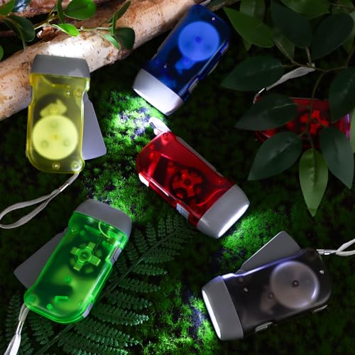 30 Pcs Hand Crank Flashlight Set Multi-Color Portable Emergency LED Torch