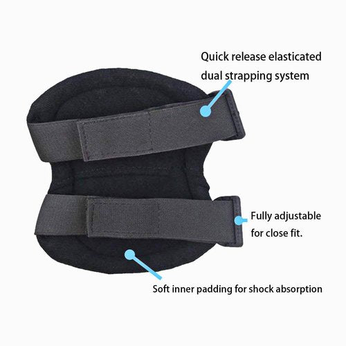 Pack of 4 Tactical Knee & Elbow Protective Pads Guard Black Knee and Elbow Pads Adjustable Shoulder Straps Gel Knee Pads for Paintball Heavy Duty Elbow and Knee Protective Pads for Outdoor Work