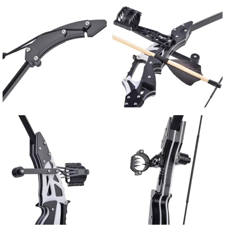 18.9-inch Bow and Arrow,Stainless Steel Mini Bow, Arrow Mini Reverse Bow, Mini Composite Bow, Metal Bow, Indoor Competitive Shooting Sports Shooting,Advanced Stainless Steel Material (White)