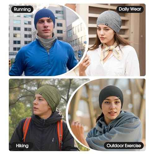 SUNMECI Thin Slouchy Beanie Hat - Soft for Chemo Hair Loss, All Day & Night Wearable Sleep Cap, Warm Stretchy for Men Women