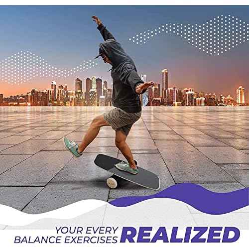 Yes4All Balance Board Sports Trainer, Surf Trainer Board With Adjustable Stoppers, Improve Core Strength and Balance Control