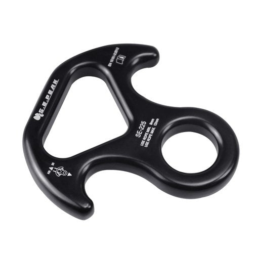 S.E.PEAK 30kN Rescue Figure 8 Descender with Bent-Ear, Rappelling Gear Downhill Equipment Belay Device for Rock Climbing/Aluminum Alloy, Black