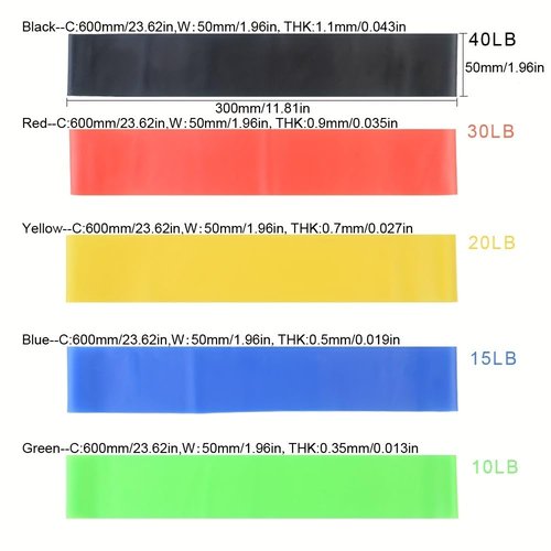 Resistance Bands for Working Out, Exercise Bands Latex Elastic Bands for Yoga, Pilates, Rehab, Fitness and Home-Black