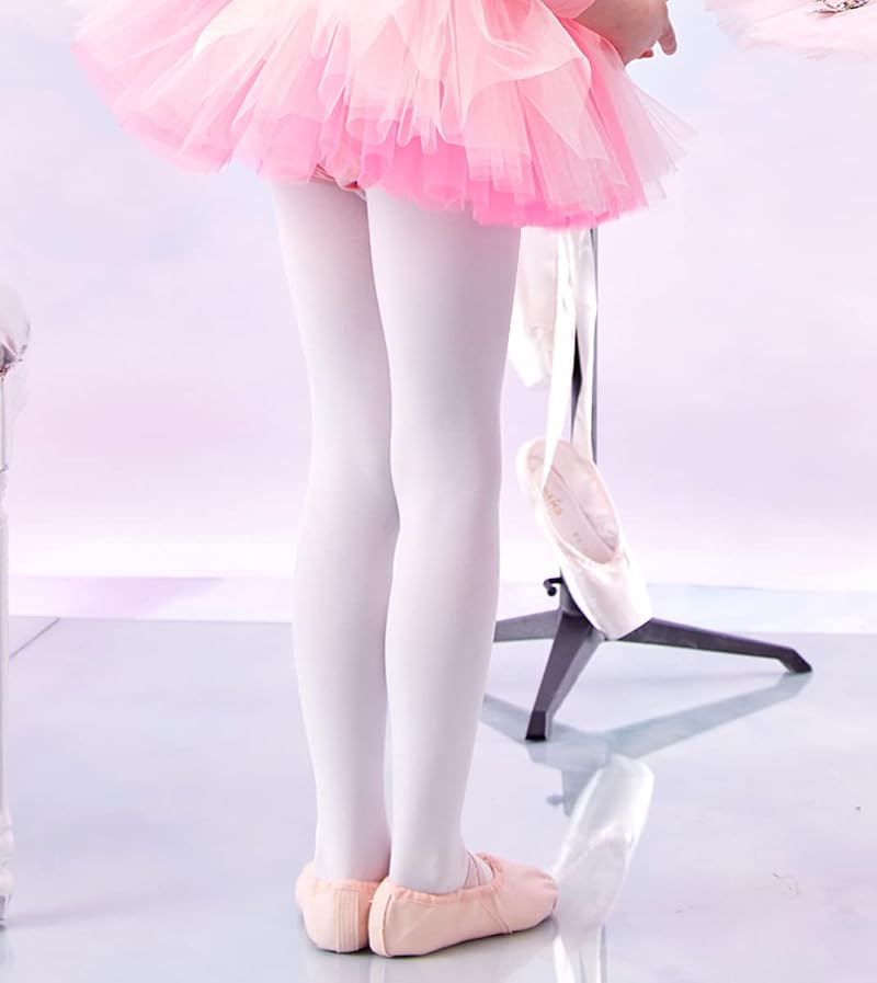 Ultra Soft Kids Ballet Tights Footed Dance Stockings – 2 Pairs (Ballet Pink, 2-4T)