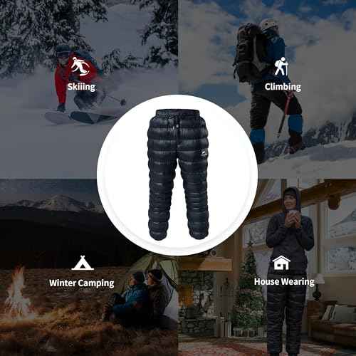 Naturehike Down Pants,Men's Women's Puffy Pants,Winter Warm Outdoor Men Women Ski Snow Pants,Camping Hiking Pants