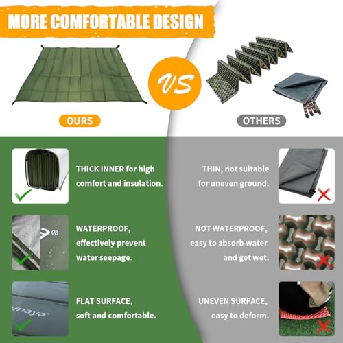 AYAMAYA 2 Person Foam Sleeping Pad - Foldable Waterproof Camping Mattress