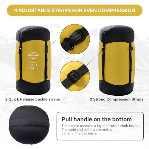XXL Water-Resistant Compression Sack 53L Yellow Ultra Light Camping Gear