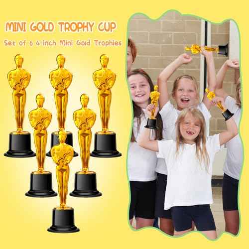 Mini Plastic Trophy Award, Hollywood Theme Party Decorations, for contests and Parties Such as Dances, Golf, Movies, Employee Appreciation, Basketball Themes. Small Trophies.
