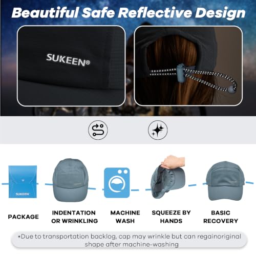 Lightweight Women’s Running Cap with UPF 50+ Sun Protection - Grayish Blue