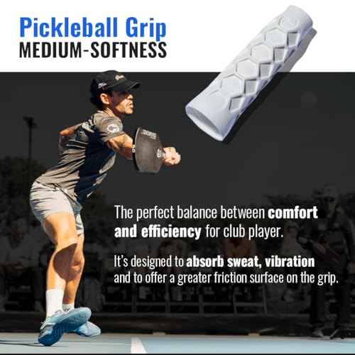 Pickleball Paddle Grip - 5.25in - Regular Feel - Supports Tennis Elbow, Enhances Grip Strength, Reduces Vibration with Finger Support and Anti-Sweat Design