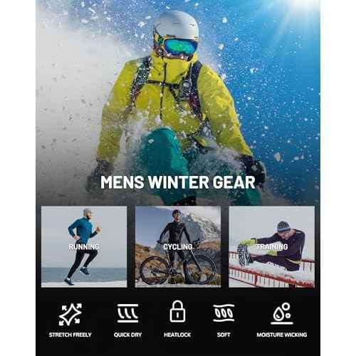 Runhit Men's Thermal Compression Shirt Fleece Lined Long Sleeve Thermal Shirts Athletic Base Layer Top Cold Weather Gear