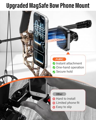 Magnetic Compound Bow Phone Mount - Aluminum Alloy Archery Phone Holder
