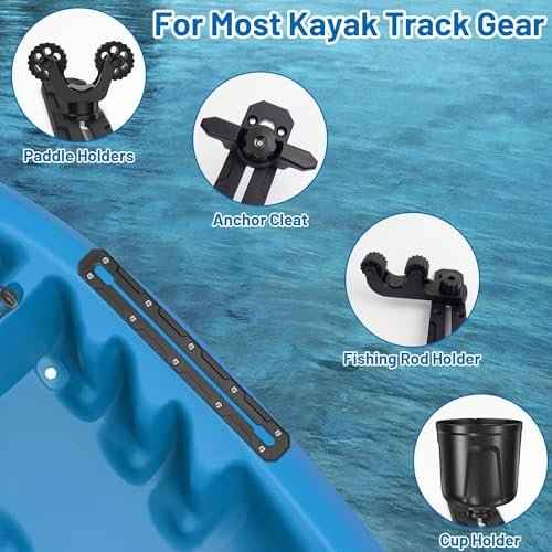 13.3 inch Kayak Track, Kayak Low Profile Track, Kayak Gear Track Mount Accessories for Fishing Rod Holder, Cup Holder, Anchor Cleats, 2 Pack