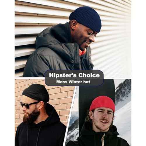 Swag Short Fisherman Beanie for Men Women, Wool Knit Cuff Soft Trawler Beanie Watch Hat, Winter Warm Hats Skull Cap