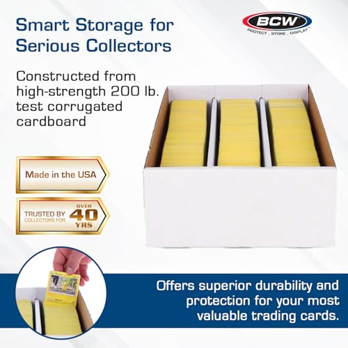 BCW 3 Pack Cardboard Trading Card Storage Boxes for Collectibles and Gaming