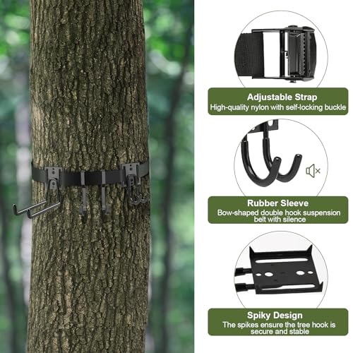 DoubleCare Tree Stand Hunting Harness with Adjustable Metal Hook - Medium