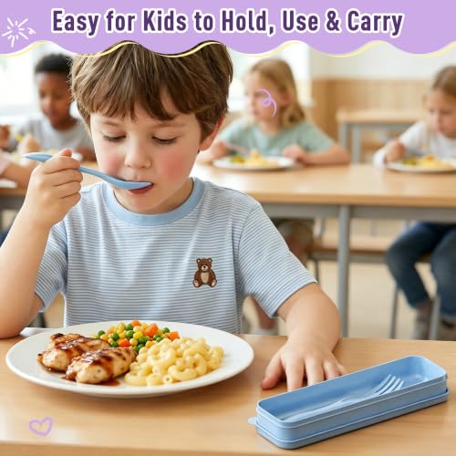 Travel Utensil Set with Case - Reusable Camping Picnic Cutlery