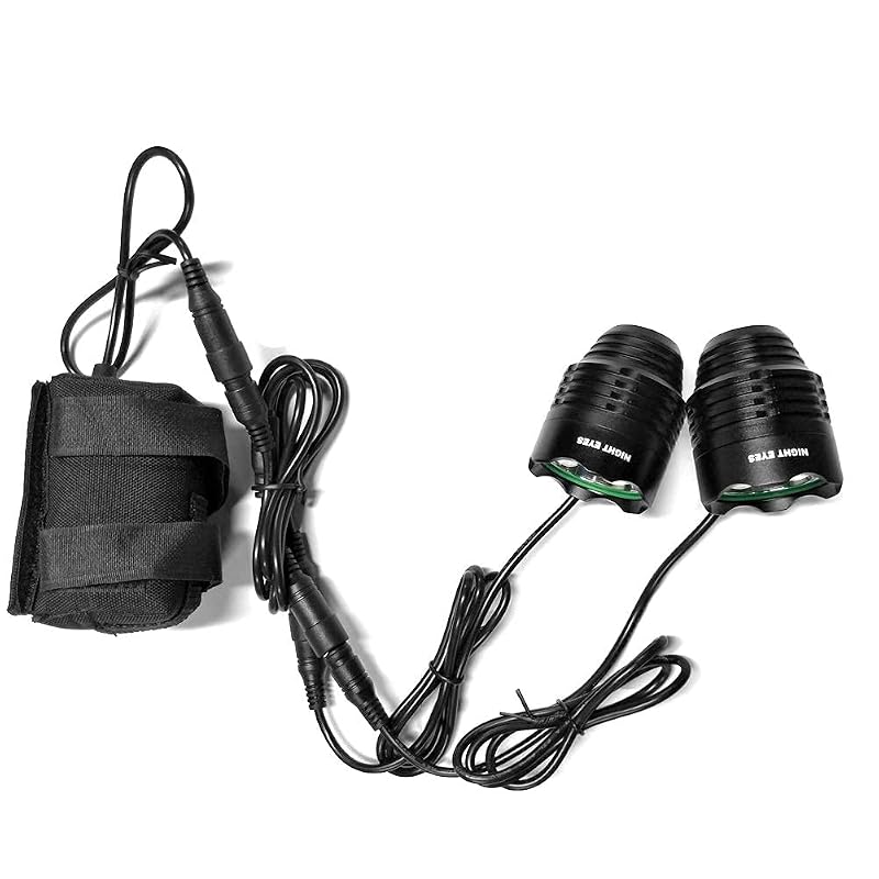 Night Eyes 2400LM Dual Bike Headlights + USB Taillight Pack - Rechargeable 8.4V Battery, Waterproof