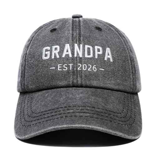 New Grandpa Gifts, First Time 2026 Promoted to Grandpa to be Gifts, Grandfather Hat, Adjustable Baseball Caps