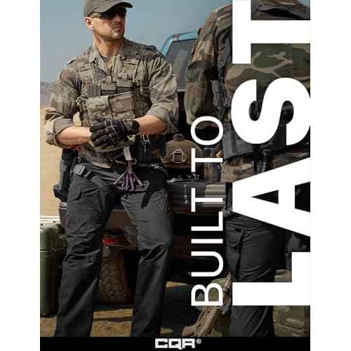 CQR Men's Tactical Pants, Water Resistant Ripstop Cargo Pants, Lightweight EDC Work Hiking Pants, Outdoor Apparel