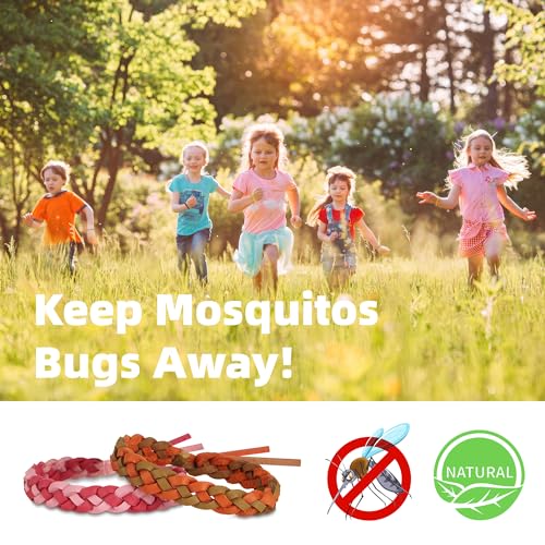 12 Pack Mosquito Repellent Bracelets - DEET-Free & Natural for Adults & Kids