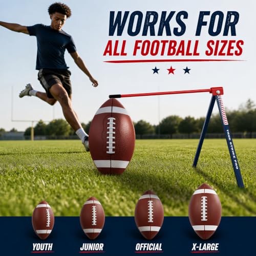 Trailblaze Football Kicking Stand with Flag - Blue & Red US Flag Variation