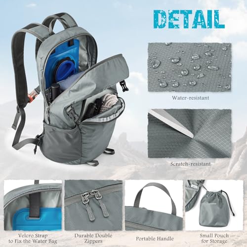 Lightweight Hiking Backpack 25L Foldable Outdoor Daypack for Men Women
