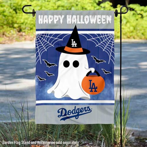 Los Angeles Dodgers Happy Halloween Double Sided Garden Flag
