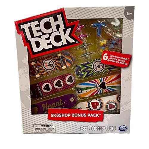 TECH DECK Sk8shop Bonus Pack Mini Finger Skateboard Multi Pack 2022 Series (The Heart Supply (Sk8shop Bonus Pack))