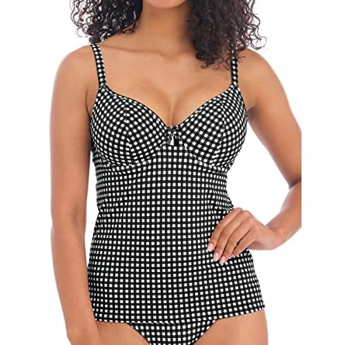 Freya Womens Check in Uw Plunge Tankini Top